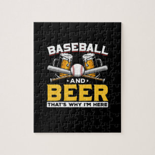 Beer Drinker Baseball Beer Humor Birthday Jigsaw Puzzle