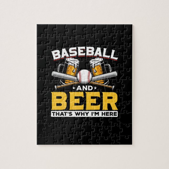 Beer Drinker Baseball Beer Humor Birthday Jigsaw Puzzle (Vertical)