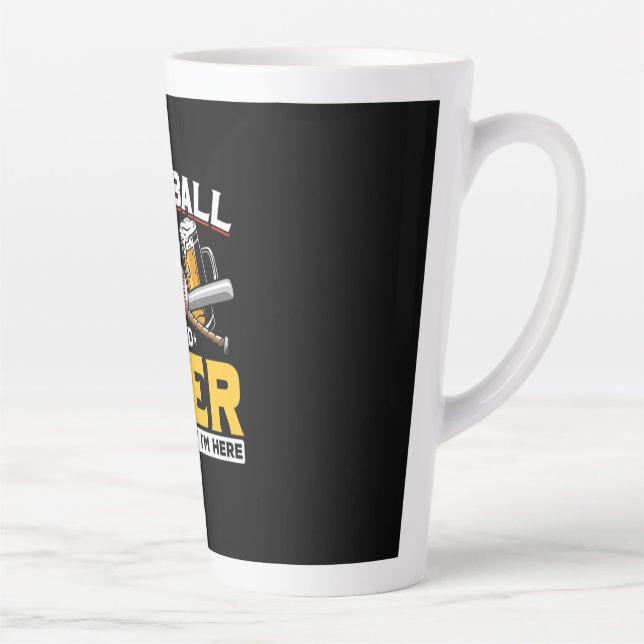 Beer Drinker Baseball Beer Humor Birthday Latte Mug (Right)