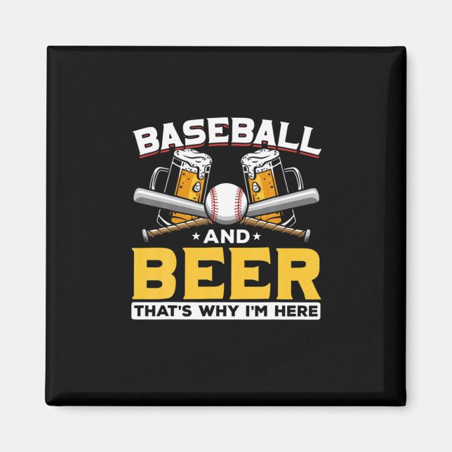 Beer Drinker Baseball Beer Humor Birthday Magnet (Front)