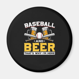 Beer Drinker Baseball Beer Humor Birthday Magnet