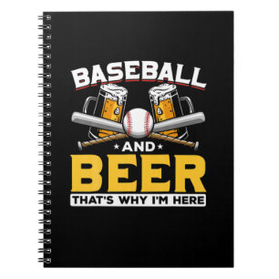 Beer Drinker Baseball Beer Humor Birthday Notebook