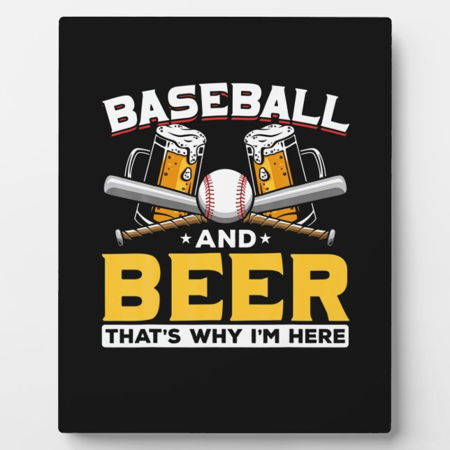 Beer Drinker Baseball Beer Humor Birthday Plaque (Front)