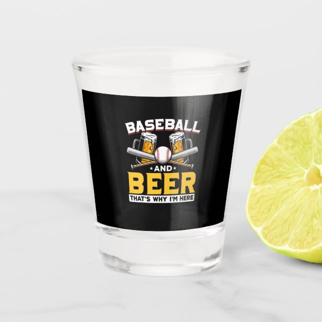 Beer Drinker Baseball Beer Humor Birthday Shot Glass (Front)
