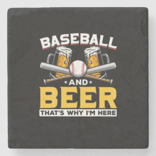 Beer Drinker Baseball Beer Humor Birthday Stone Coaster