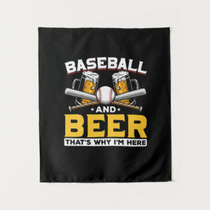 Beer Drinker Baseball Beer Humor Birthday Tapestry
