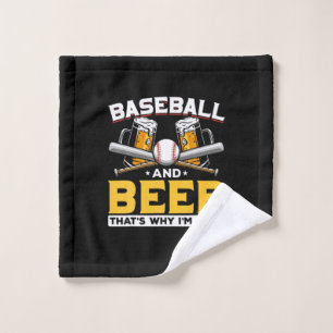 Beer Drinker Baseball Beer Humor Birthday Wash Cloth