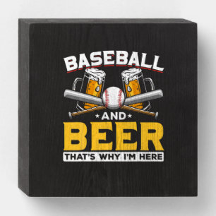 Beer Drinker Baseball Beer Humor Birthday Wooden Box Sign
