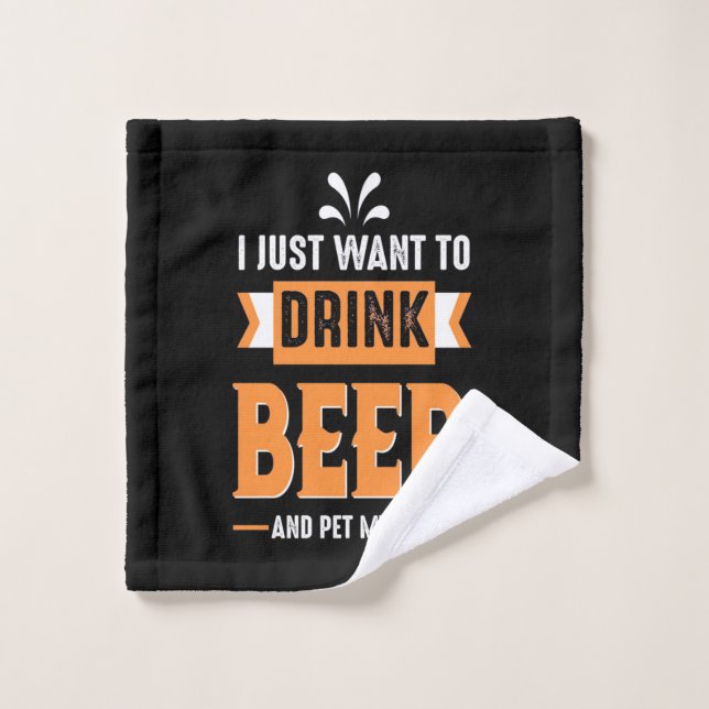Beer Drinker Beer and Dog Wash Cloth (Wash Cloth)