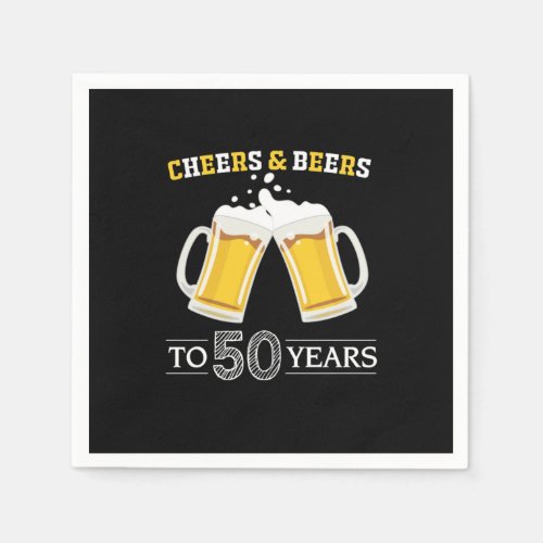 Beer Drinker Cheers and Beers to 50 Years Birthday Napkins