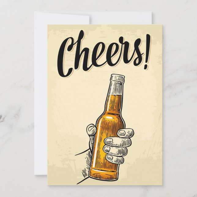 Beer Drinker Cheers Beer Retro Vintage Invitation (Front)