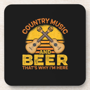 Beer Drinker Country Music And Beer Birthday Beverage Coaster