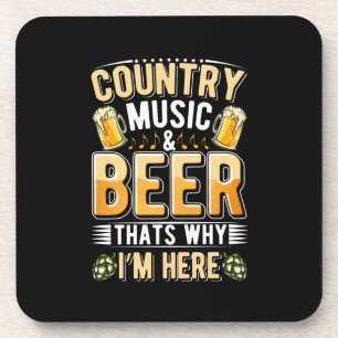Beer Drinker Country Music Beer Drinking Birthday Beverage Coaster