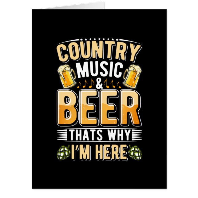 Beer Drinker Country Music Beer Drinking Birthday Card (Front)