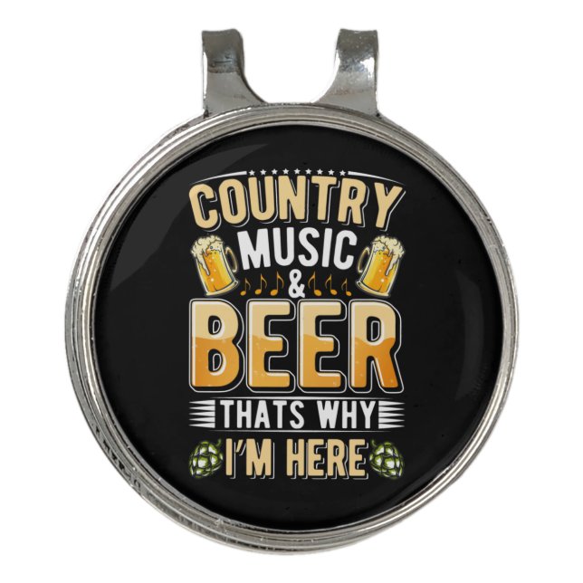 Beer Drinker Country Music Beer Drinking Birthday Golf Hat Clip (Front)