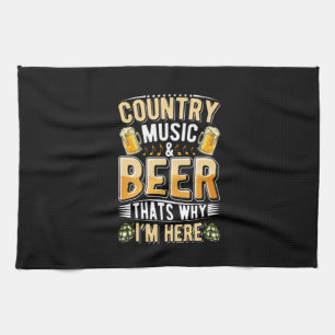 Beer Drinker Country Music Beer Drinking Birthday Kitchen Towel