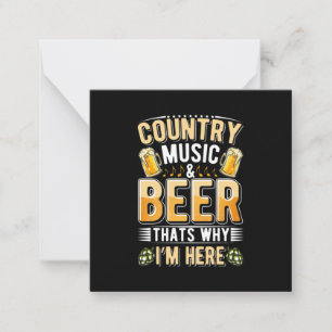 Beer Drinker Country Music Beer Drinking Birthday Note Card