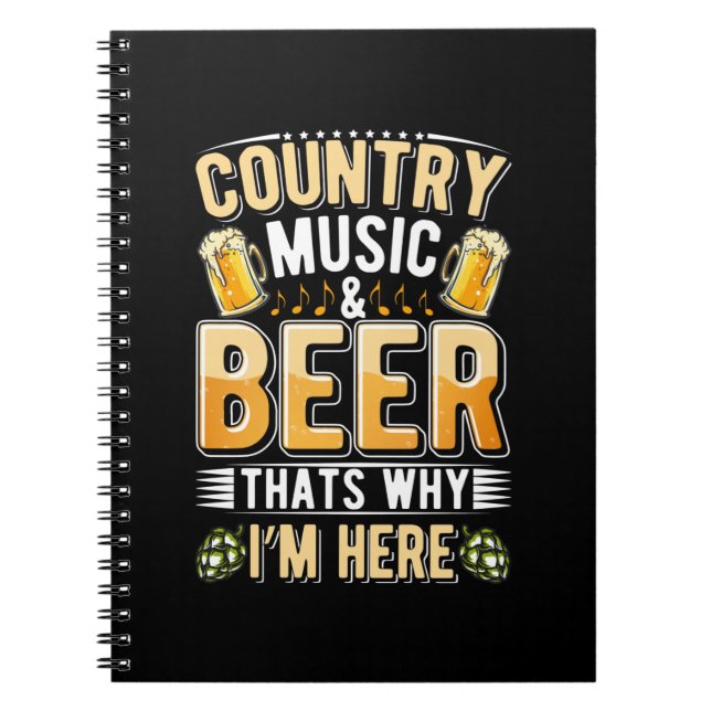 Beer Drinker Country Music Beer Drinking Birthday Notebook (Front)