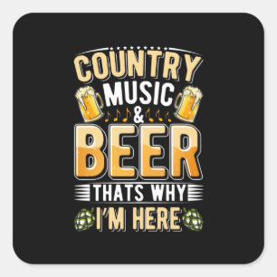 Beer Drinker Country Music Beer Drinking Birthday Square Sticker