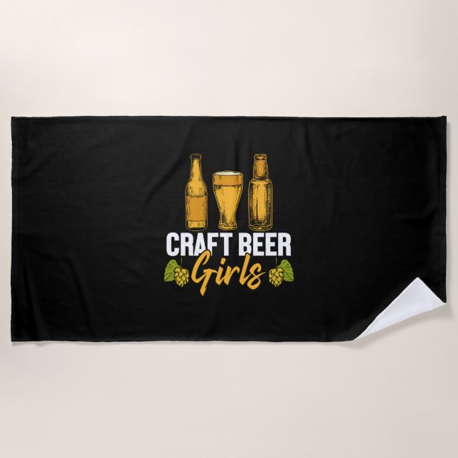 Beer Drinker Craft Beer Girls Birthday Beach Towel (Front)