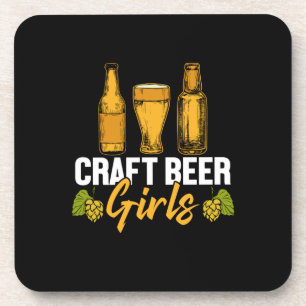Beer Drinker Craft Beer Girls Birthday Beverage Coaster