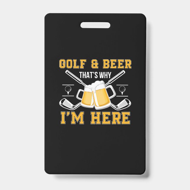 Beer Drinker Golf And Beer Birthday Badge (Front)