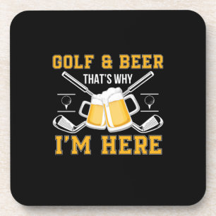 Beer Drinker Golf And Beer Birthday Beverage Coaster