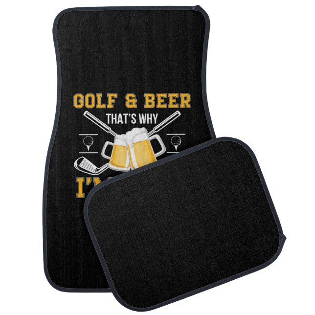 Beer Drinker Golf And Beer Birthday Car Floor Mat (Set)