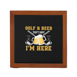 Beer Drinker Golf And Beer Birthday Desk Organizer