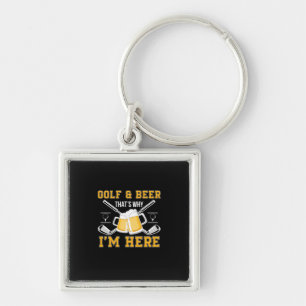 Beer Drinker Golf And Beer Birthday Keychain