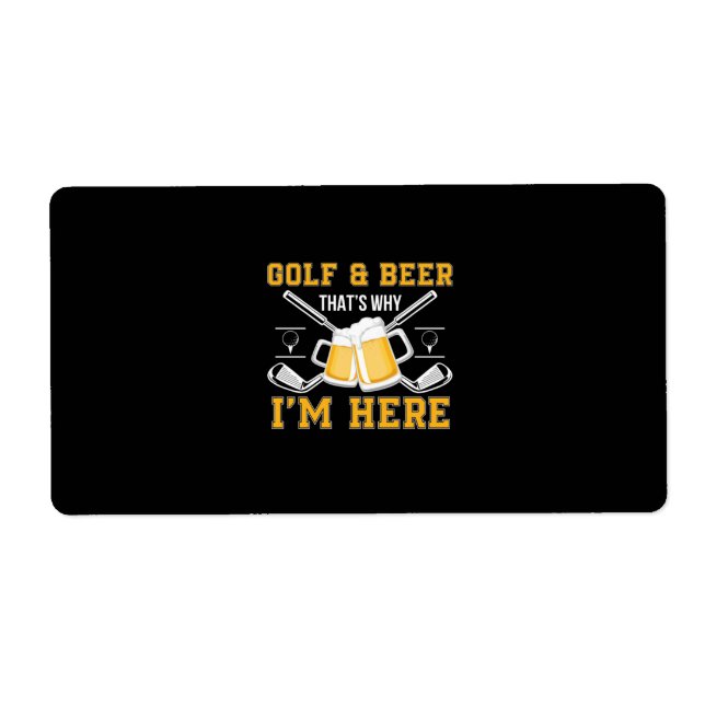 Beer Drinker Golf And Beer Birthday Label (Front)