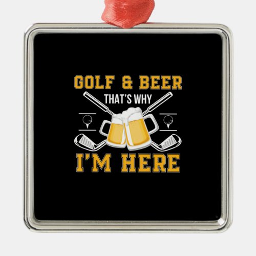 Beer Drinker Golf And Beer Birthday Metal Ornament