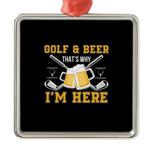Beer Drinker Golf And Beer Birthday Metal Ornament