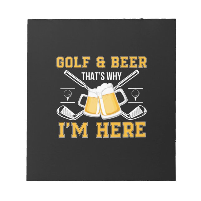 Beer Drinker Golf And Beer Birthday Notepad (Front)