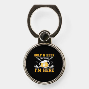 Beer Drinker Golf And Beer Birthday Phone Ring Stand