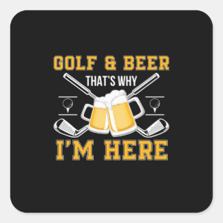 Beer Drinker Golf And Beer Birthday Square Sticker
