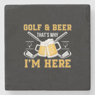 Beer Drinker Golf And Beer Birthday Stone Coaster