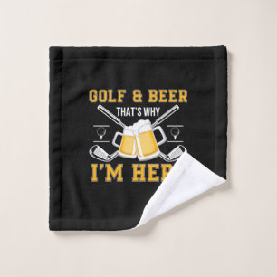 Beer Drinker Golf And Beer Birthday Wash Cloth