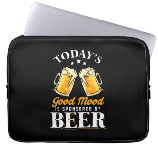 Beer Drinker Good Mood Is Sponsored By Beer Laptop Sleeve