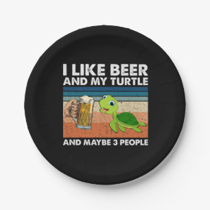 Beer Drinker I Like Beer And My Turtle Birthday Paper Plates