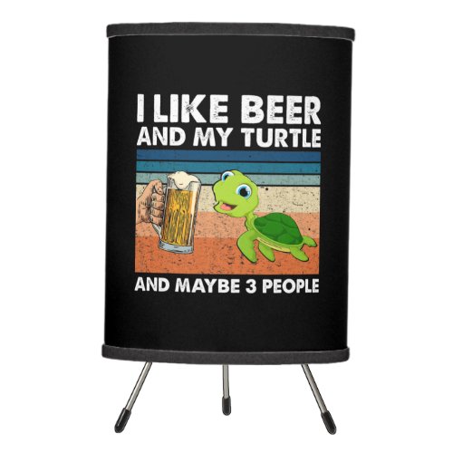 Beer Drinker I Like Beer And My Turtle Birthday Tripod Lamp