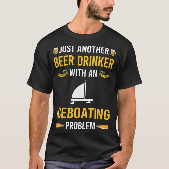 Beer Drinker Iceboat Racing Race T-Shirt (Front)