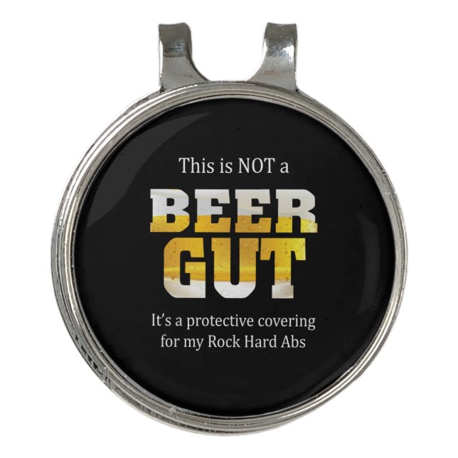 Beer Drinker Not a BEER GUT Birthday Golf Hat Clip (Front)