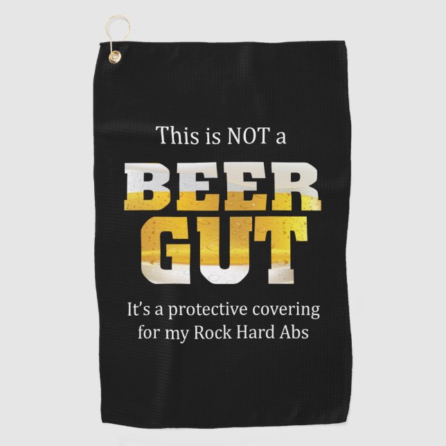 Beer Drinker Not a BEER GUT Birthday Golf Towel (Front)