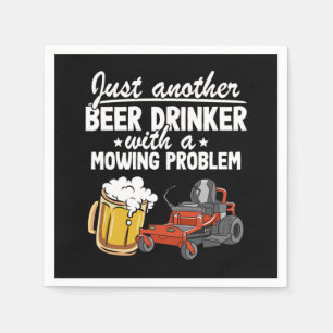 Beer Drinker With A Mowing Problem Lawn Mowing Gif Napkins
