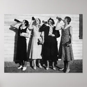 Beer Drinkers Vintage 1930's Photograph Poster