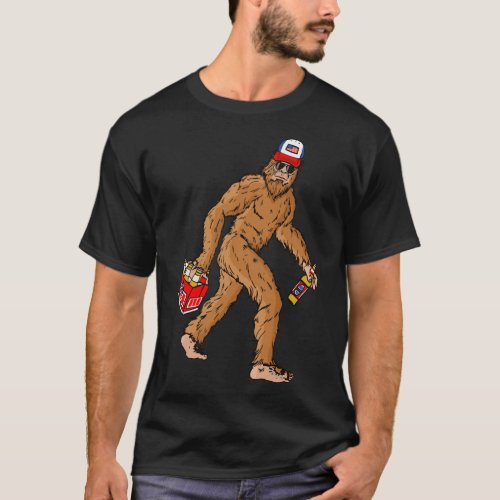 Beer Drinkinx27 Bigfoot 6_Pack Sasquatch w Truck T_Shirt