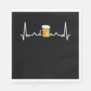 Beer Drinking Alcohol Heartbeat Gift Napkins