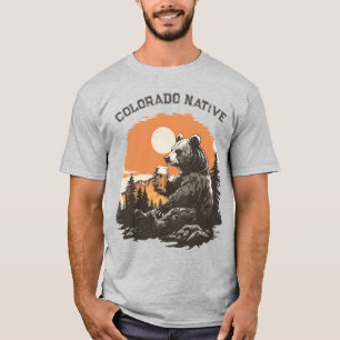 Beer Drinking Bear Colorado Native T-Shirt