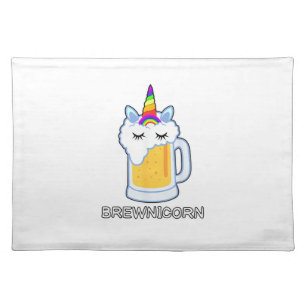 Beer Drinking Brewnicorn Cute Unicorn Party Brew M Cloth Placemat